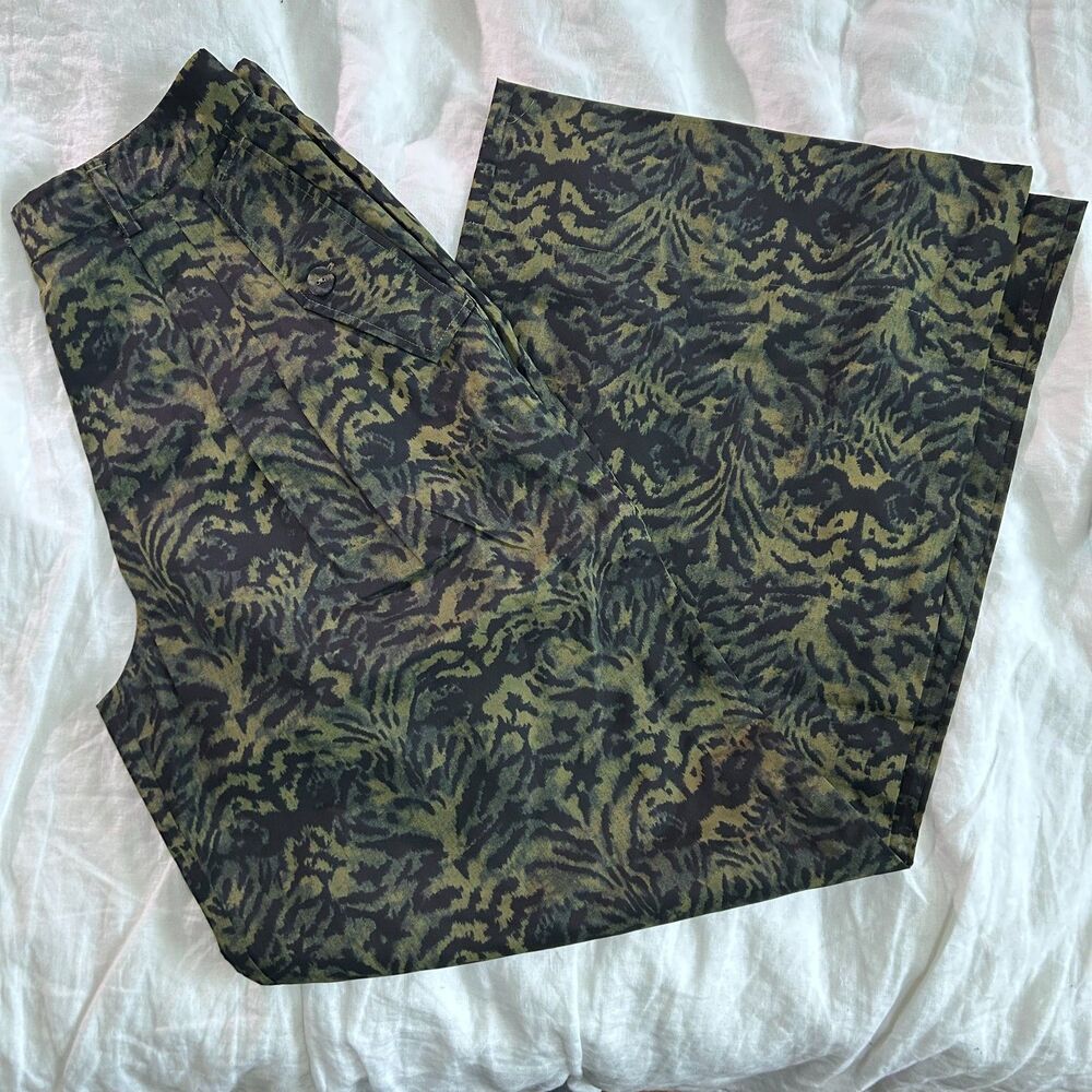 Ulla Johnson Charlie Pleated Print Wide Leg Pants